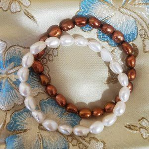 Honora pearl stretch bracelets
